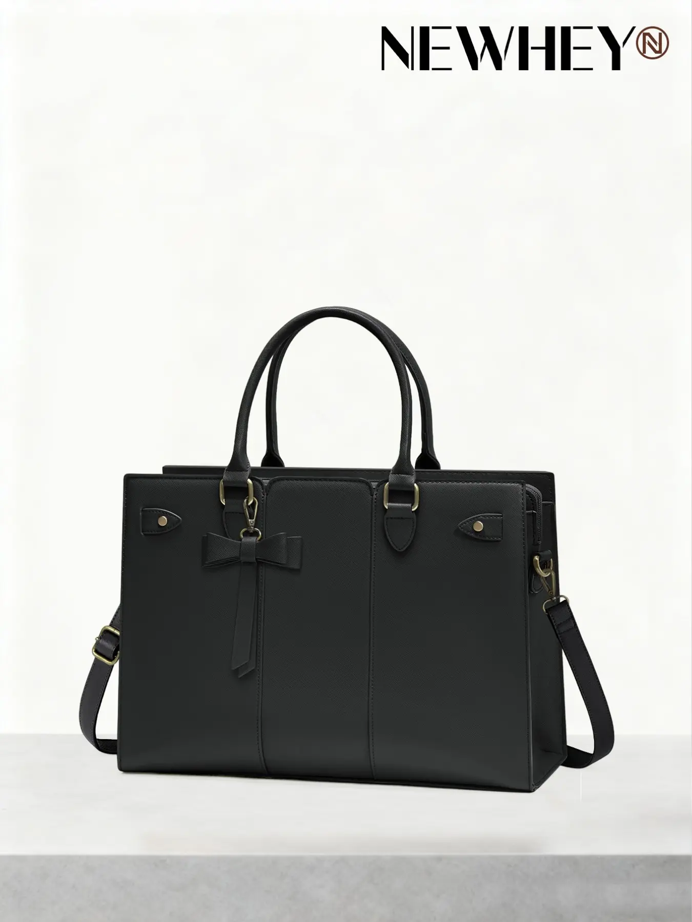 15.6 Inch Elegant Laptop Bag for Women, Waterproof PU Vegan Leather, Professional Business Briefcase, Crossbody Shoulder Purse for Office, Nurses