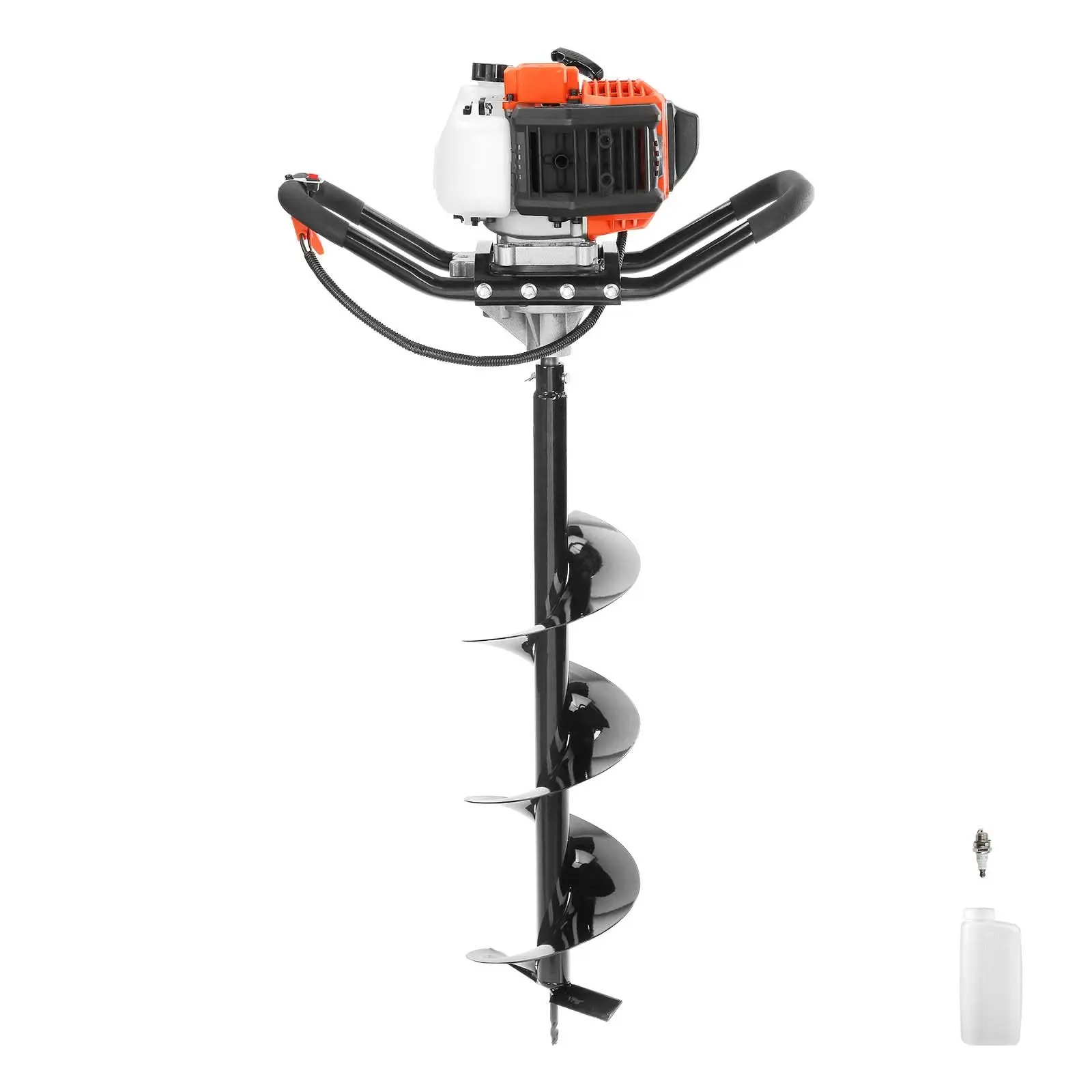 【DealsForYouDays】VEVOR Post Hole Digger, 43cc 1250W Auger Post Hole digger, Gas Powered Earth Digger with 8" Earth Auger Drill Bit, 30 inch Long Alloy Steel Auger, for Farmland, Garden and Plant, EPA certification