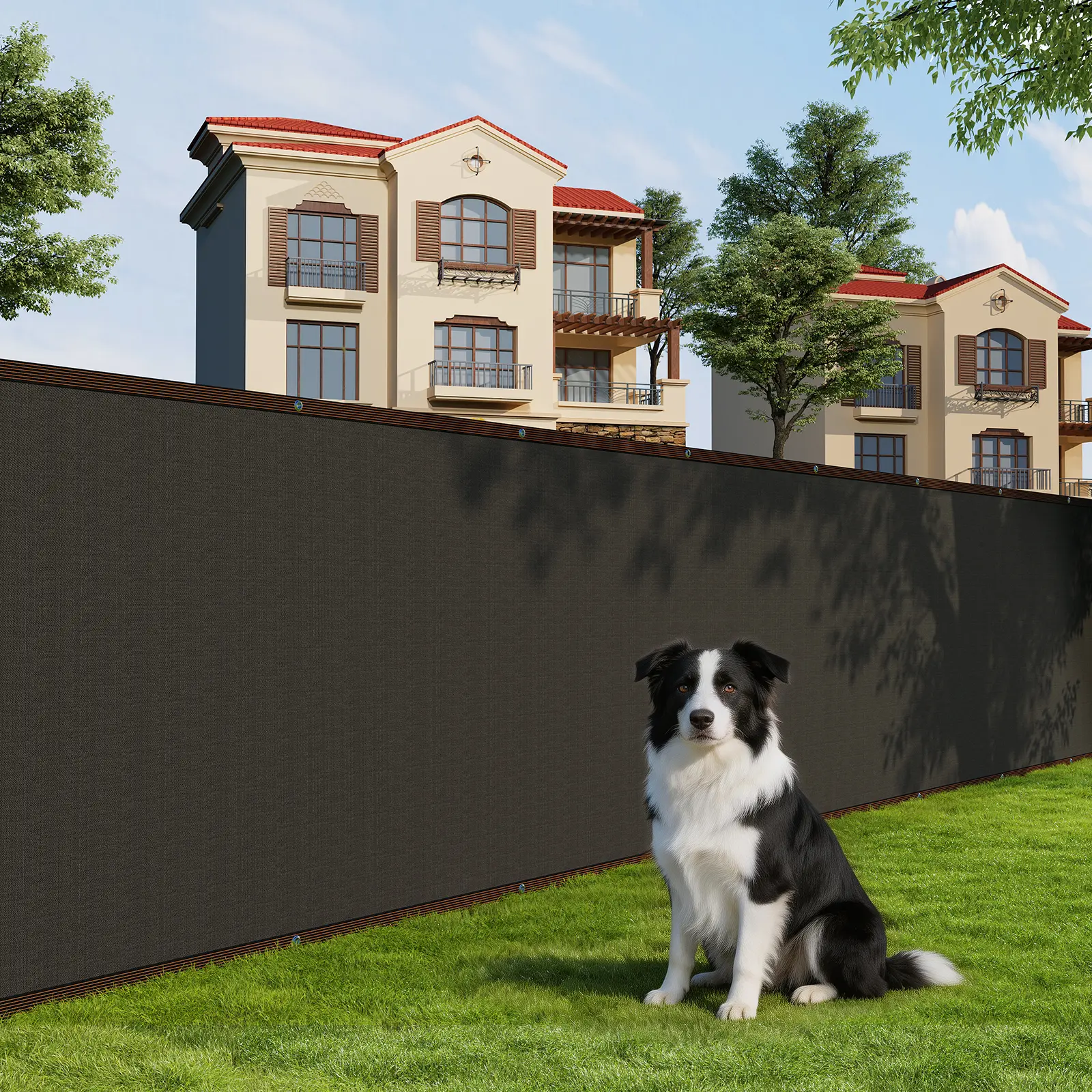 Fence Privacy Screen, 180 GSM HDPE Mesh Cover with Grommets and Ties, for Outdoor Yard