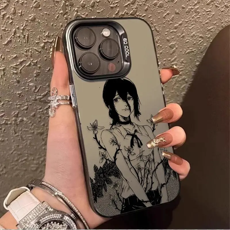 Anime Chainsaw Man Reze Custom Matte Hard Phone Case, Smartphone Accessory for iPhone 17 Pro Max, 16, 15, 14, 13, 12, 11 Pro Max, Handheld Cellphone Cover