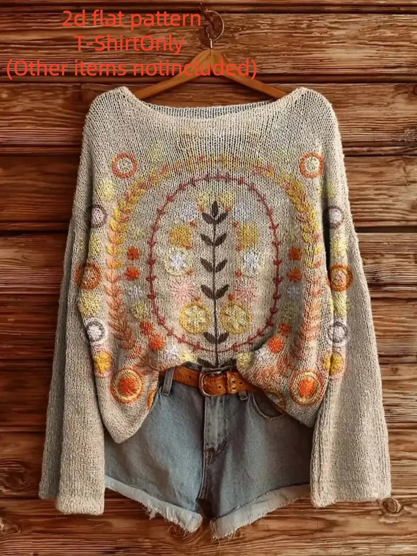 Women's Long Sleeve Sweater Pullover, Elegant Slim-Fit Fall Winter Top, All over Print Digital Printing, Fashionable Ladies' Upper Garment