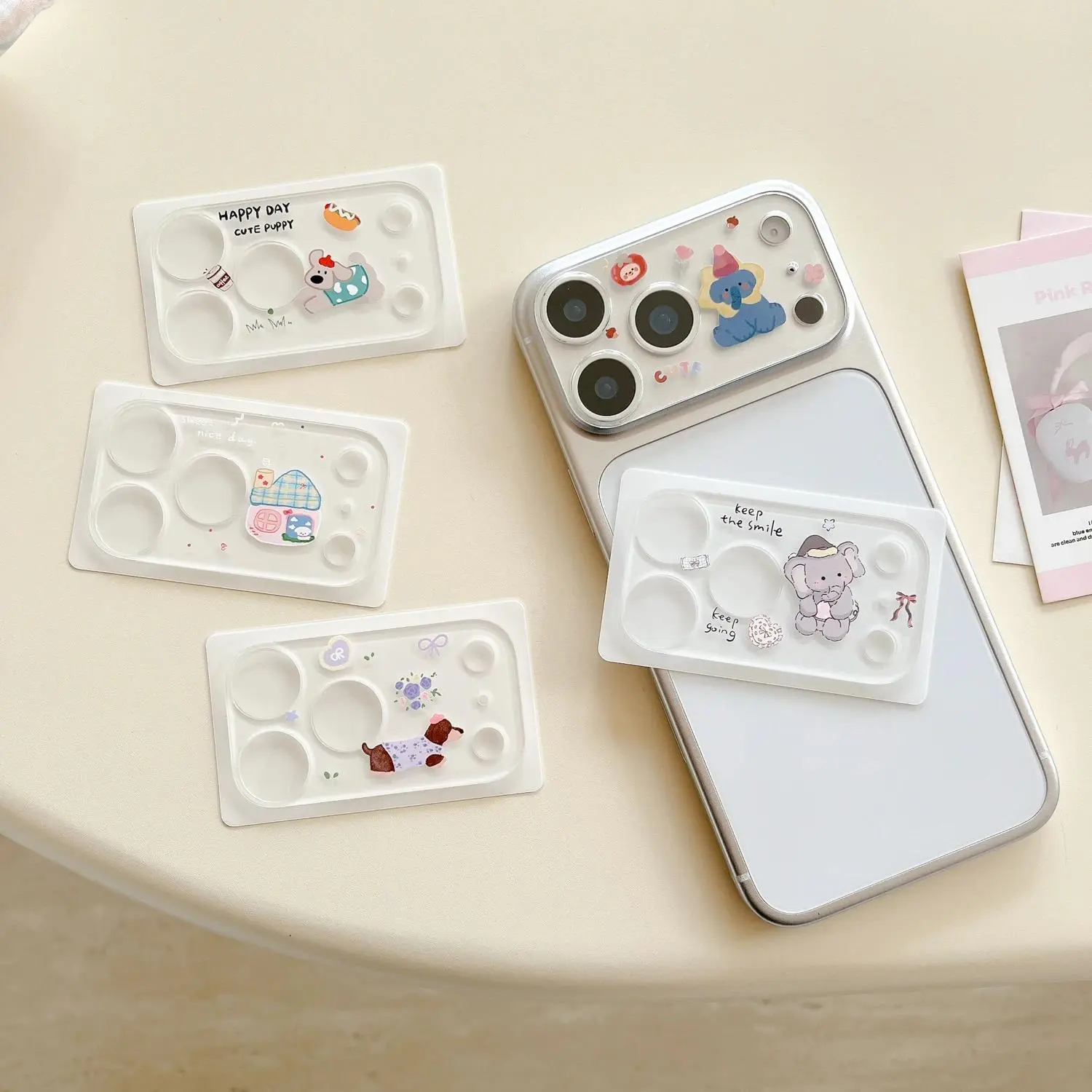 Cute Cartoon Animal Series Puppy Elephant Bear Lens Cover for iPhone 17 Pro 17 Pro Max  Mobile Phone Camera Protectors