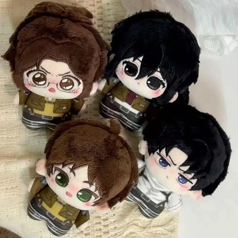 Anime Levi Ackerman Hange Zoe Cosplay Keychain Eren Jaeger Mikasa Ackerman Plush Cotton Doll Backpack Pendant Keyring Accessory