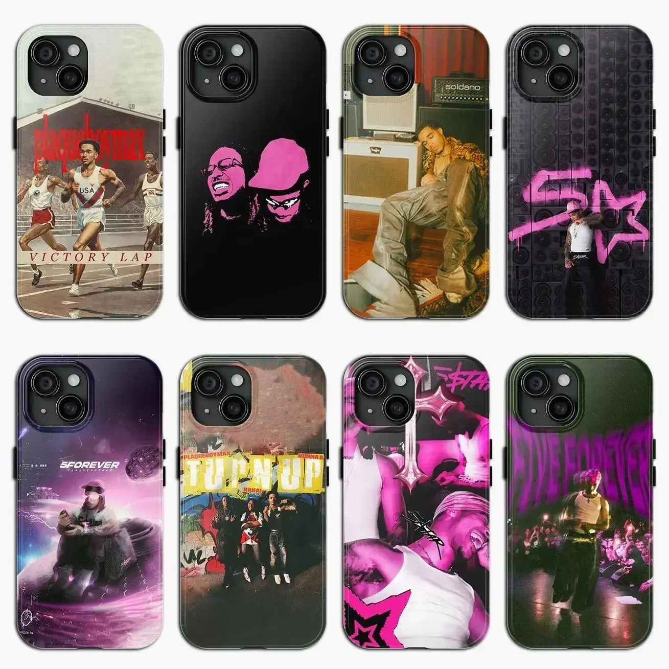 Plaqueboymax Streamer Album Fan Merch Graphic Phone Case, Edgy Underground Rap Hip Hop Art Shell, Durable Silicone-Polycarbonate Rugged Shockproof Protection Cover for iPhone 11-17 Pro Max/Plus, Samsung Galaxy S23-25