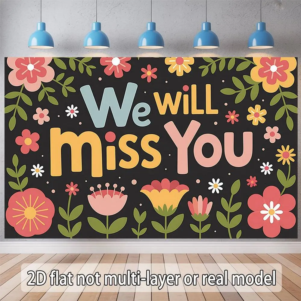 2D Flat - 2D Flat - 1pc a 2D Flat Banner Featuring a Floral Farewell Design, Suitable for Various Events Such As Weddings, Parties, Coming-Of-Age Celebrations, Ceremonies, And Seasonal Occasions. Ideal for Entr