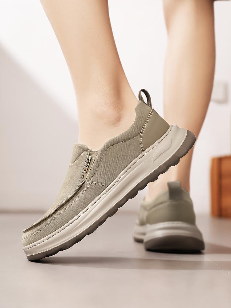 Men's Breathable Canvas Slip-Ons – Ultra Light, No Smell, Soft Sole Summer Shoes  5822