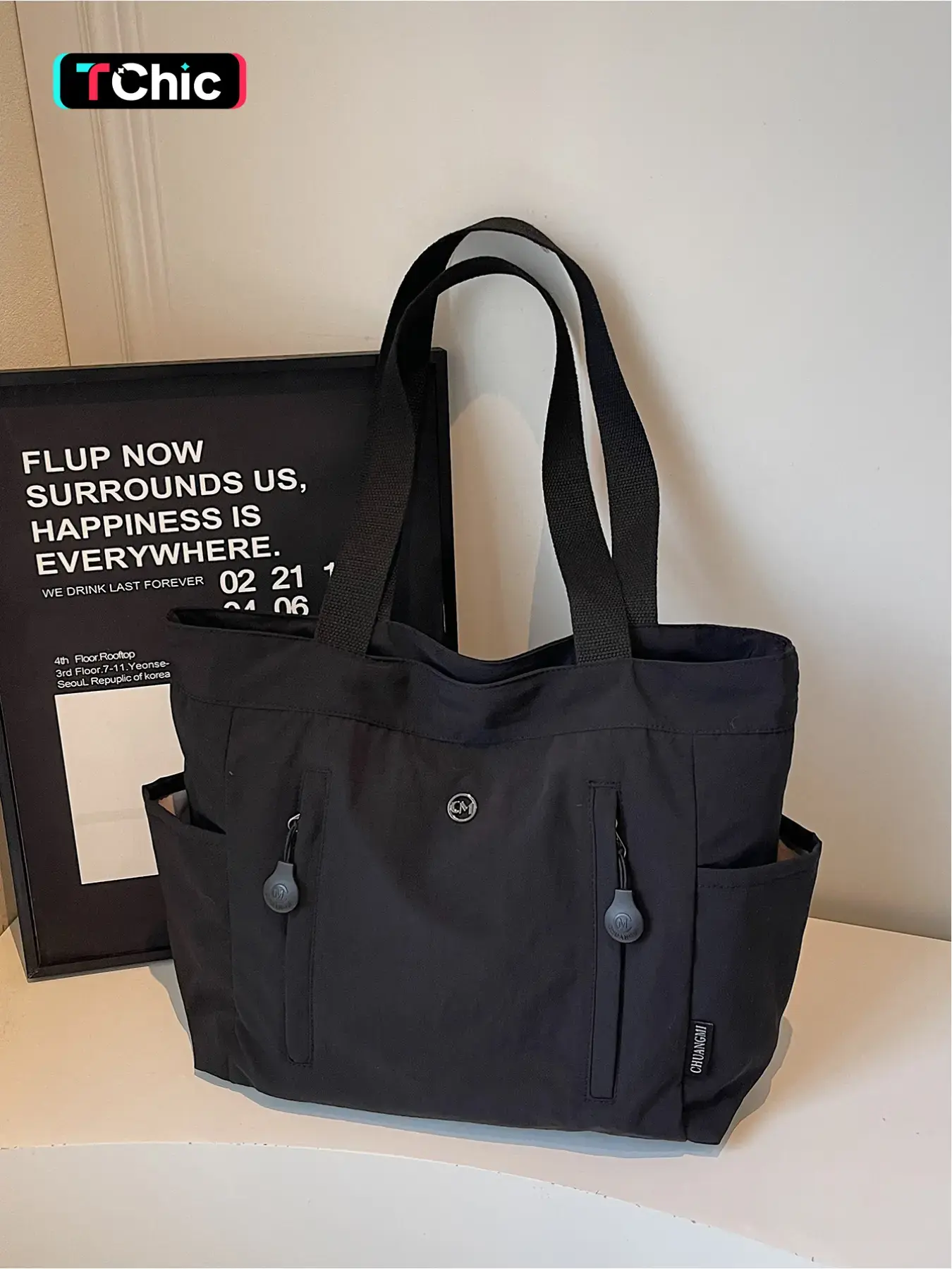 Fashionable Large Capacity Tote Bag, Casual Tote Bag, Lightweight and Spacious Design, Neutral Simple Shoulder Bag for Daily Use, Multiple Side Pockets, Comfortable Handbag, Daily Commuting Bag, Daily Commuter Tote, Casual Everyday Bag