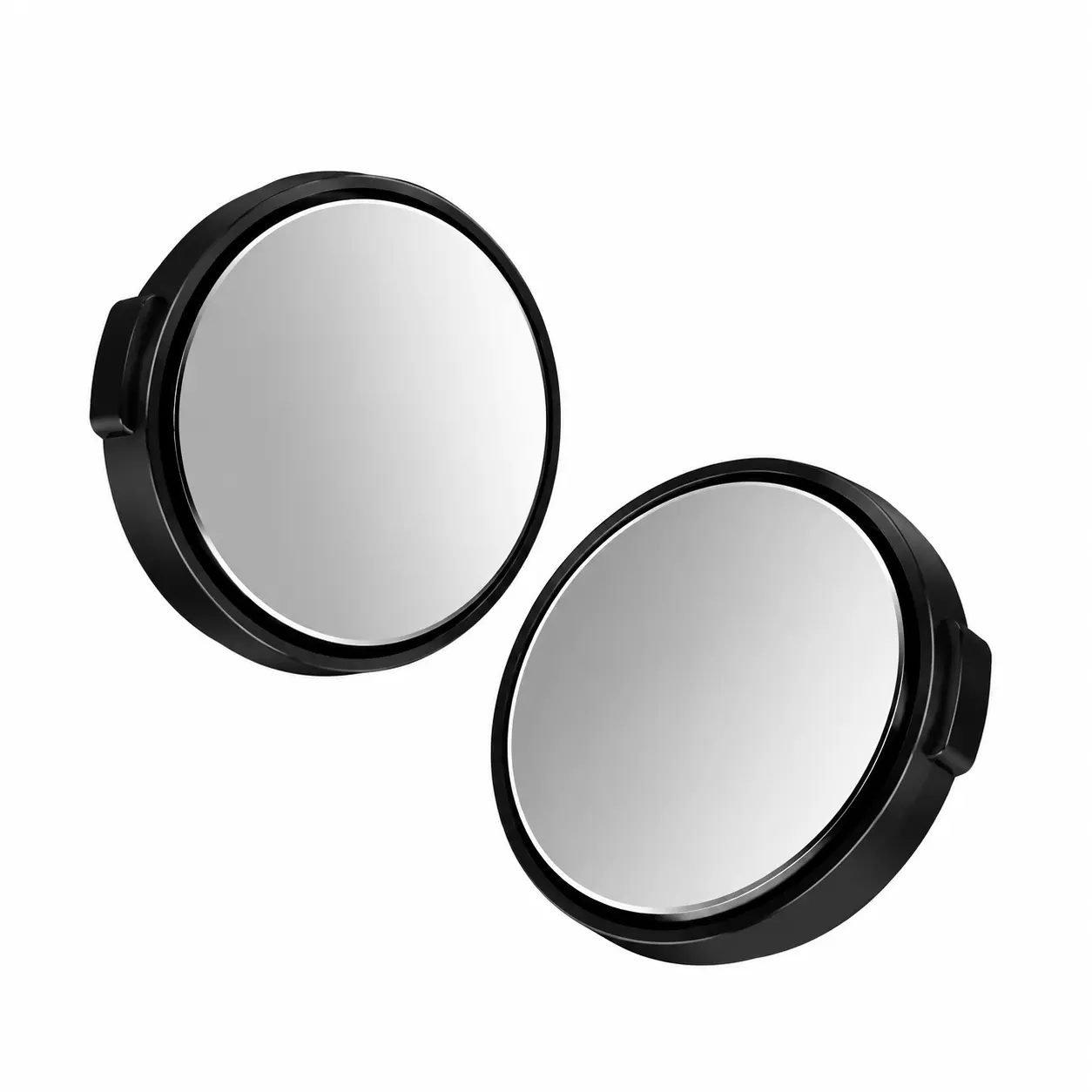 Premium 2-Piece Round HD Convex Rearview Mirror Set with Durable Black Frame, 360-Degree Wide-Angle Side Vision for Enhanced Driving Safety—Self-Adhesive Mounting for Cars, SUVs, and Light Trucks