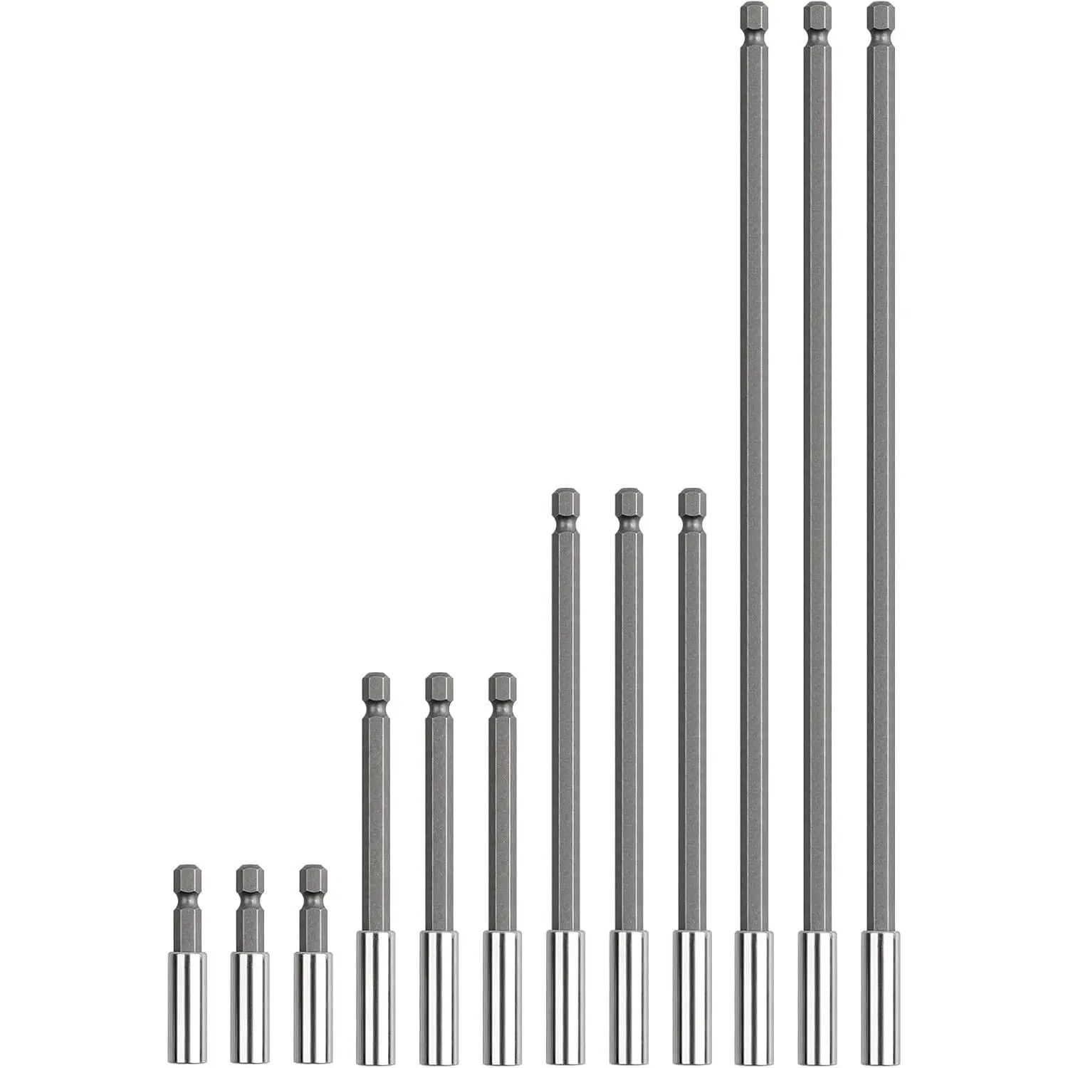 12 Pack 2/4/6/12 inch Bit Extension Holder| 1/4" Hex Shank, S2 Screwdriver Extension for Driver