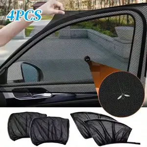 4-Piece Universal Car Sunshade Mesh, Multi-Functional Insect Screen Curtain, Full Window Protection, Essential Outdoor Driving Gear for Suv Owners
