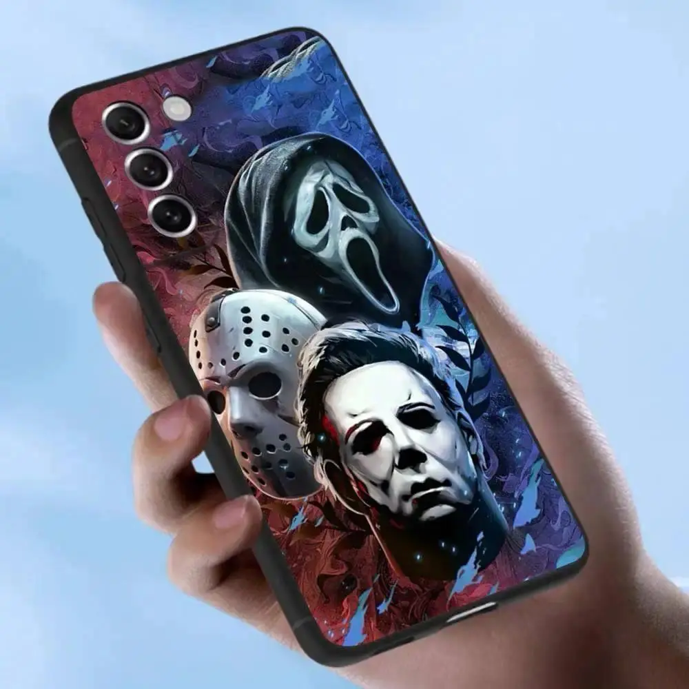 Horror Michael Myers Horror Halloween TPU Soft Phone Case, Shell, Silicon Accessory for Samsung Galaxy S26, S25, S24, S23, S22, S21, A14, A15, A16, A35 (Ultra, Plus, FE Models), Wireless, Colorful