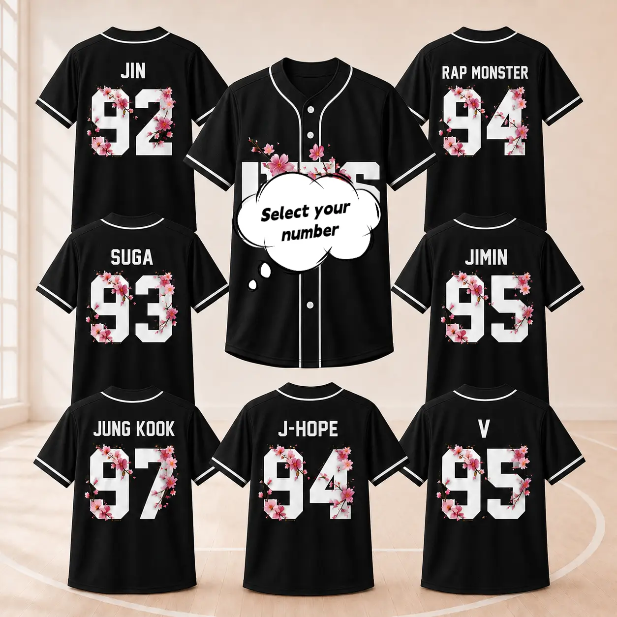 KPOP Idol 2026 Concert Baseball Jersey for Youth Adults, 97 95 Select Your Number, Athletic Tee Concert Outfit for Men and Women, Gift for Fans