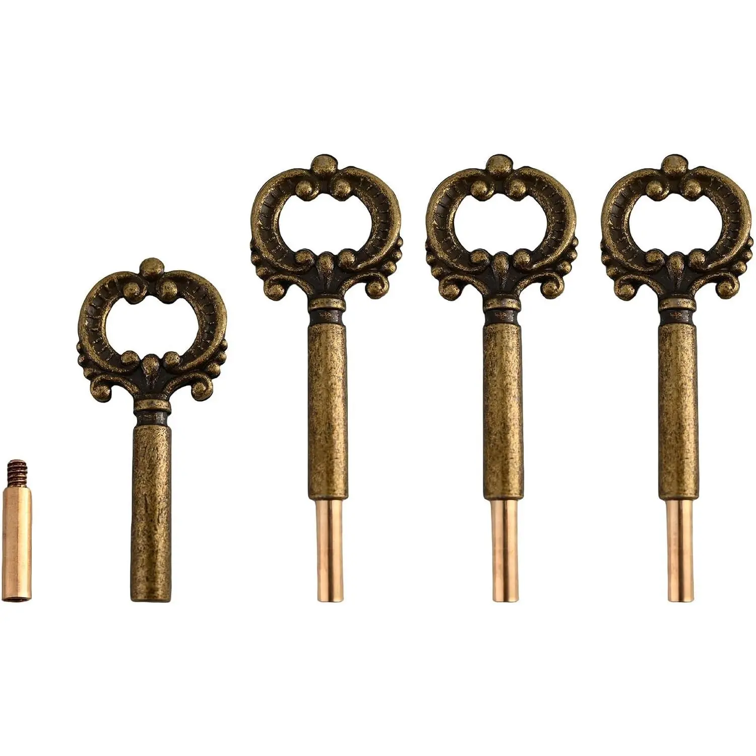 4 Pack Lamp Turn Knob, Antique Brass /Off  Lamp Turn  Knobs with 1/2" Extensions, Metal  Light Socket Lamp  for Floor Table Lamps