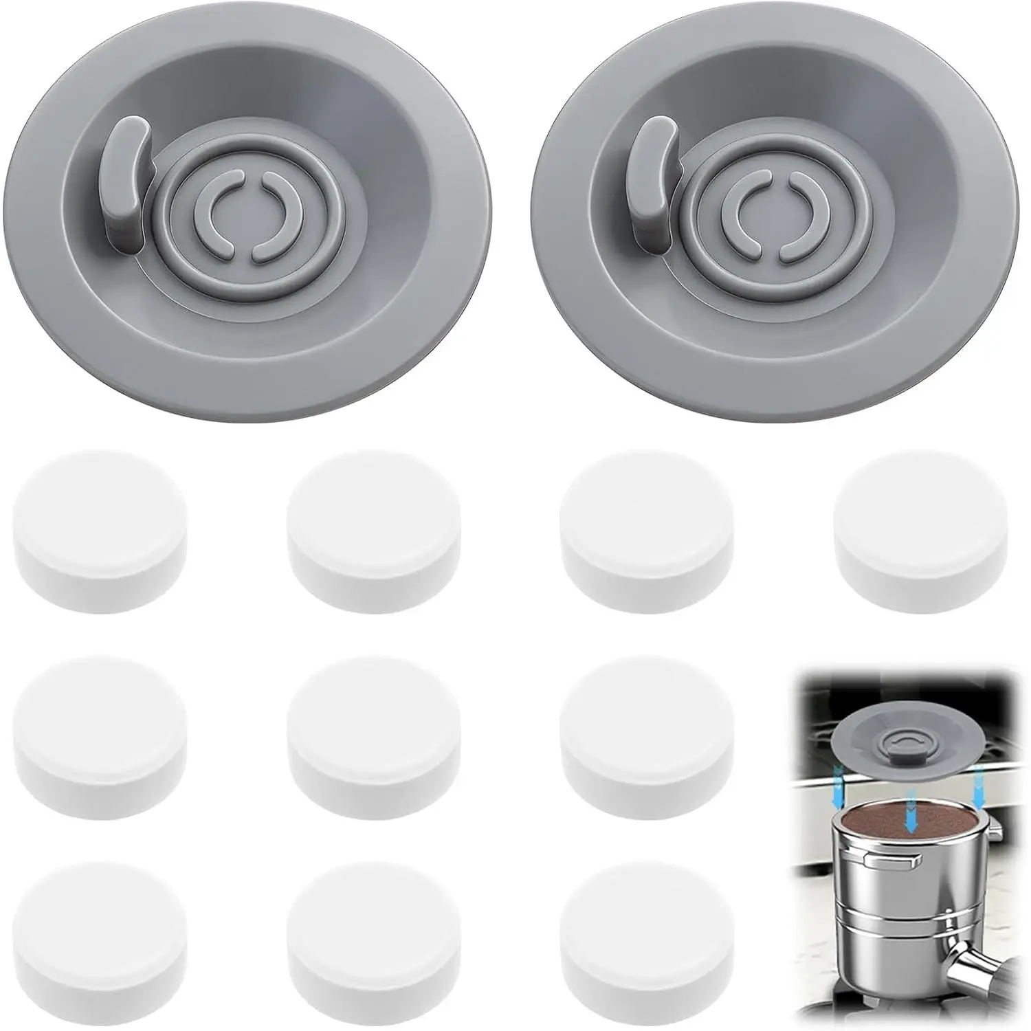 2 Pcs Espresso Cleaning Discs & 10 Pcs Cleaning Tablets Compatible with Ninja Luxe Cafe & Breville Espresso Machines, Espresso Backflush Disc Tablets for ES870XL/BES878BSS/BES880/BES840XL/BES810BSS