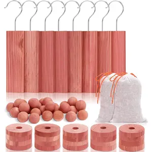 Cedar Blocks for Clothes Storage, Set of 60, Cedar Chips & Sachets - Aromatic Cedar Wood Balls for Closets, Drawers, Fresh Essentials