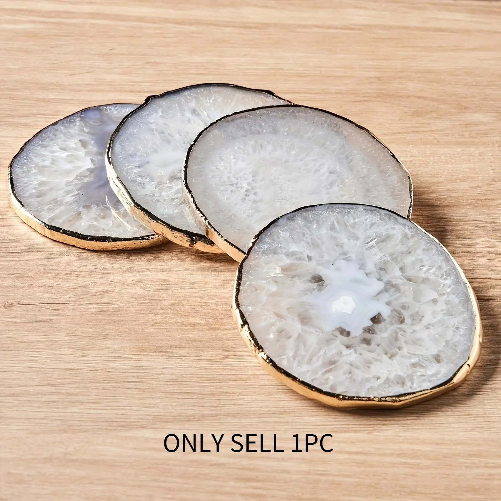 Agate Coaster with Edge, Handmade Natural Crystal Gem Coffee Coaster, Decorative Coaster, Coasters for Drinks, Kitchen Coasters, Perfect Gift for Weddings, Birthdays, Christmas