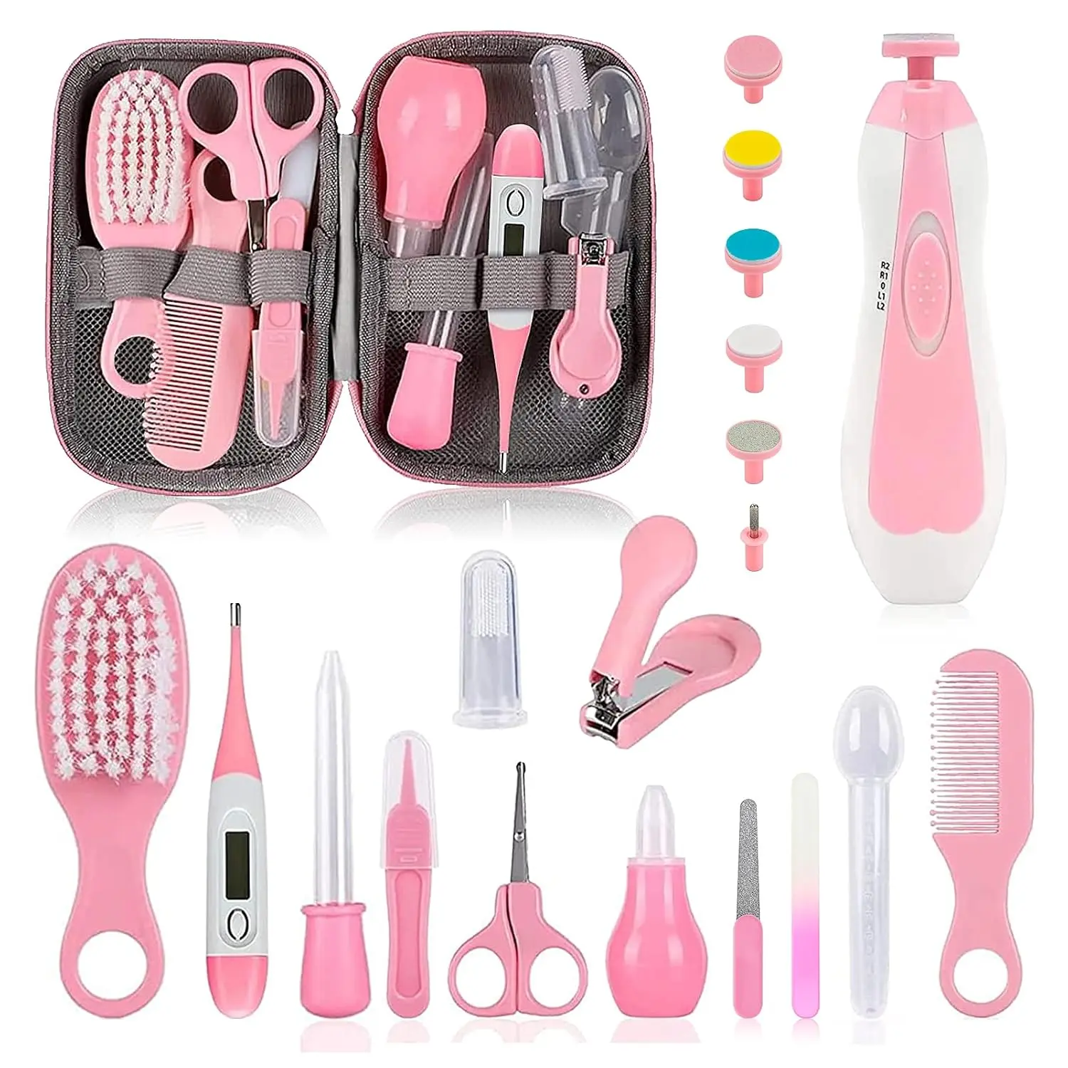 Baby Grooming Kit, Infant Safety Care Set with Hair Brush Comb Nail Clipper Nasal Aspirator,Baby Essentials Kit  Newborn Girls Boys ( 20 in 1) New model healthcare