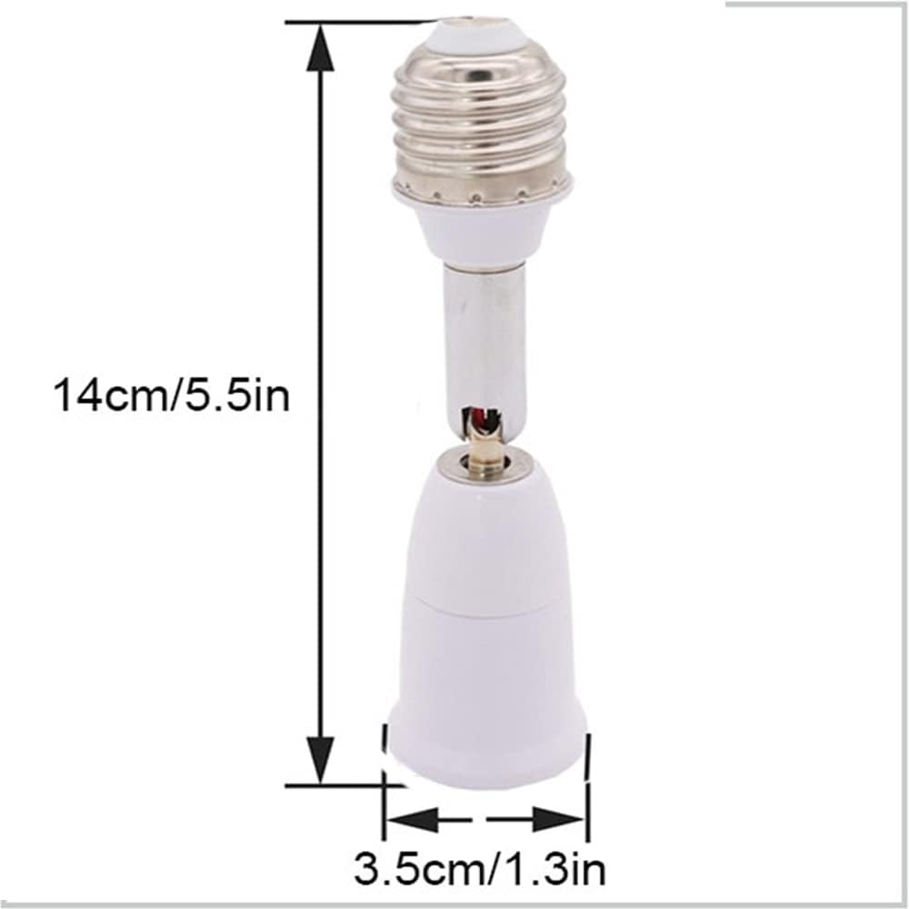 E26/E27 Light Socket Extender, 4.5 Inch Extension,Adjustable Vertical 180°   Horizontal 360°   , 100V - 250V, Max 150W, Medium Screw Base Light Converter Socket Extender