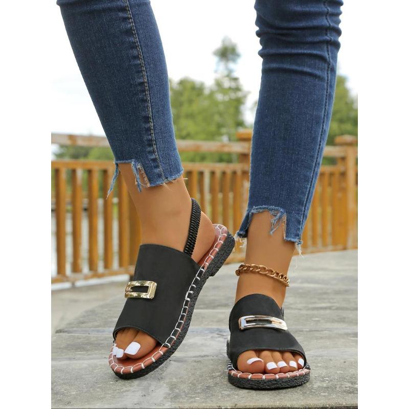 (New)Women's Fashionable Slingback Sandals, 2024 New Style Casual Comfortable Sandals for Outdoor, All-match Commuter Shoes for Daily Wear  Ladies Sandals Lightweight Steel-Toe Safety Shoes