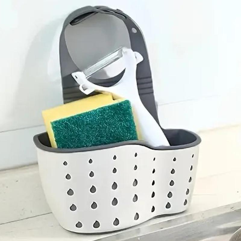 Sink Sponge Drain Rack, 1 Count Multifunctional Silicone Sink Sponge Holder, Kitchen Sink Storage Rack Organiser for Home Dining Room Kitchen Utensils Holder