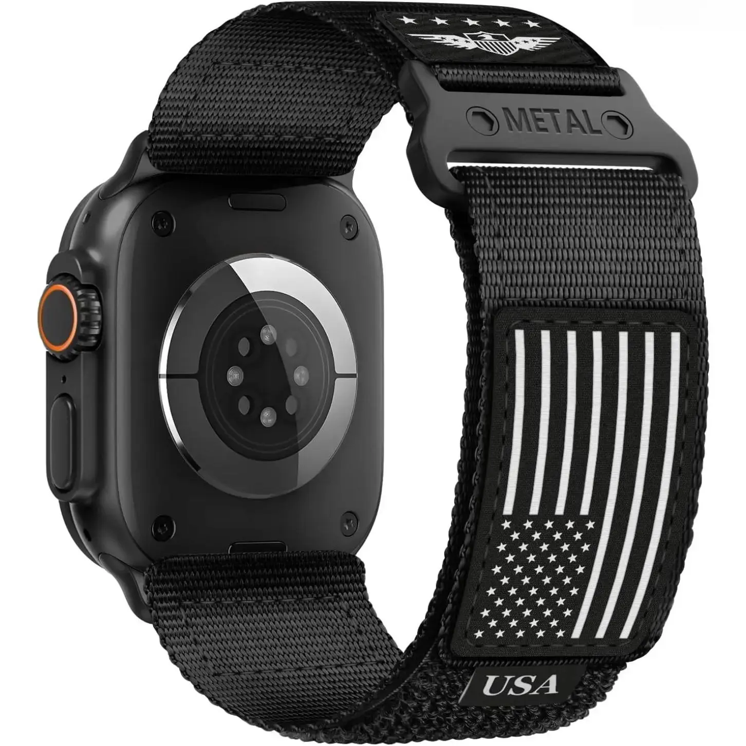 2026 New Rugged Nylon for Apple Watch Ultra 2/ Ultra 3 Band Series 11/10/9/8/7/6/5/4/3/SE iWatch Bands Men,Soft Woven Stars-Stripes Flag Wristbands Strap for Apple Watch Ultra 3/2/1 49mm 46mm 45mm 44mm 42mm