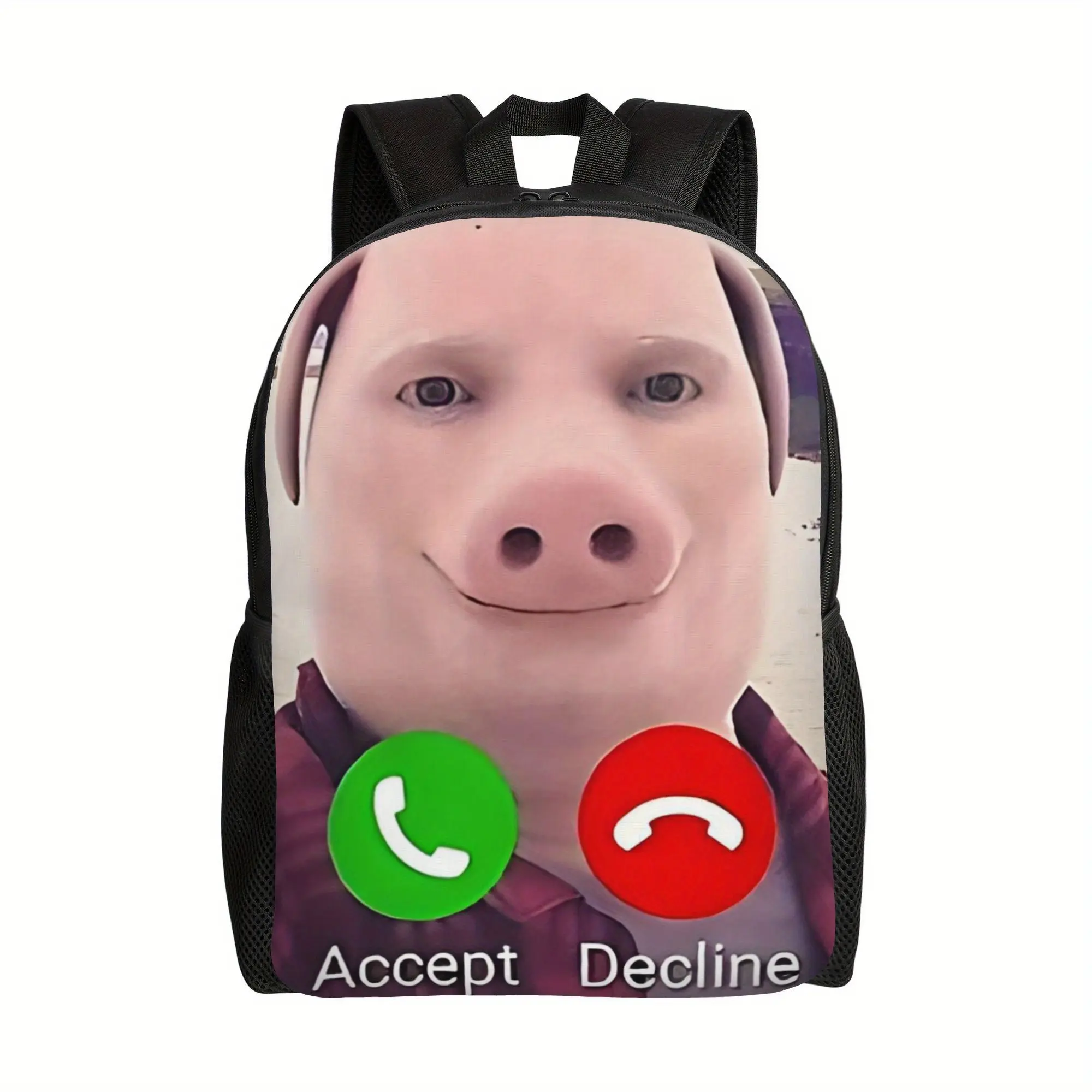[Birthday Gift] 1pc Storage Bag John Pork Is Calling 1 Large Capacity for Birthday Gift Daily Storage Bag Hiking Back to School Season, for Teenager