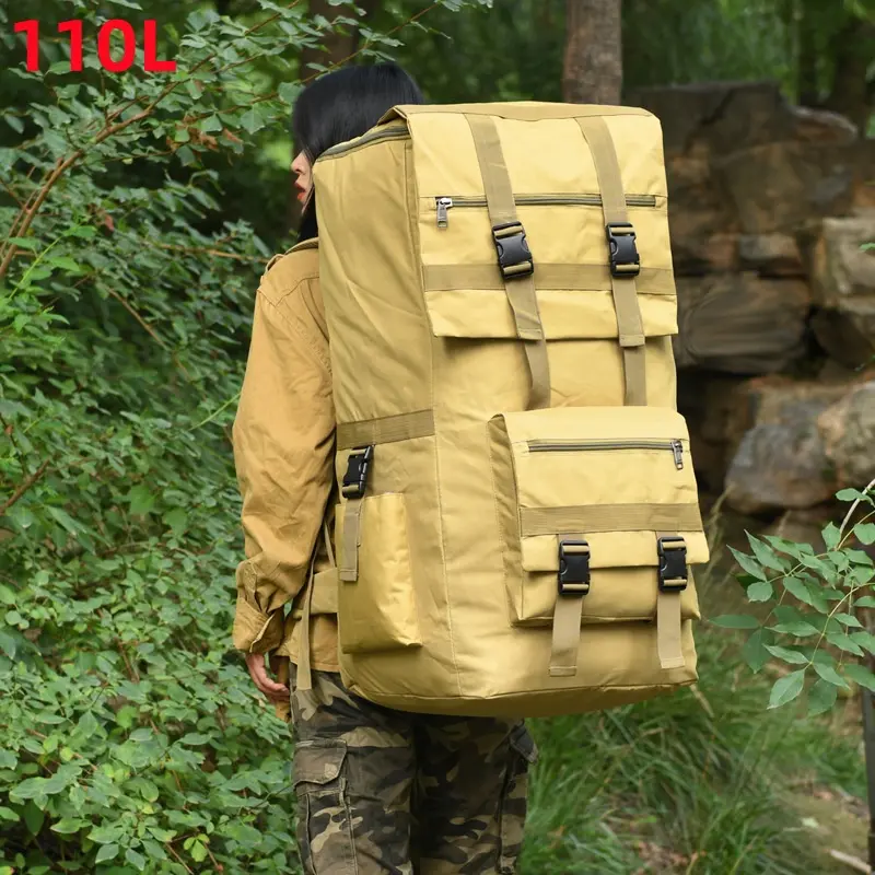 110L Trekking Backpack, Unisex Large Capacity Oxford Cloth Pack with a Multi-Pocket Design, Strong Load-Bearing for Hiking & Long-Distance Travel, Durable Outdoor Rucksack, Hiking Trekking Rucksack