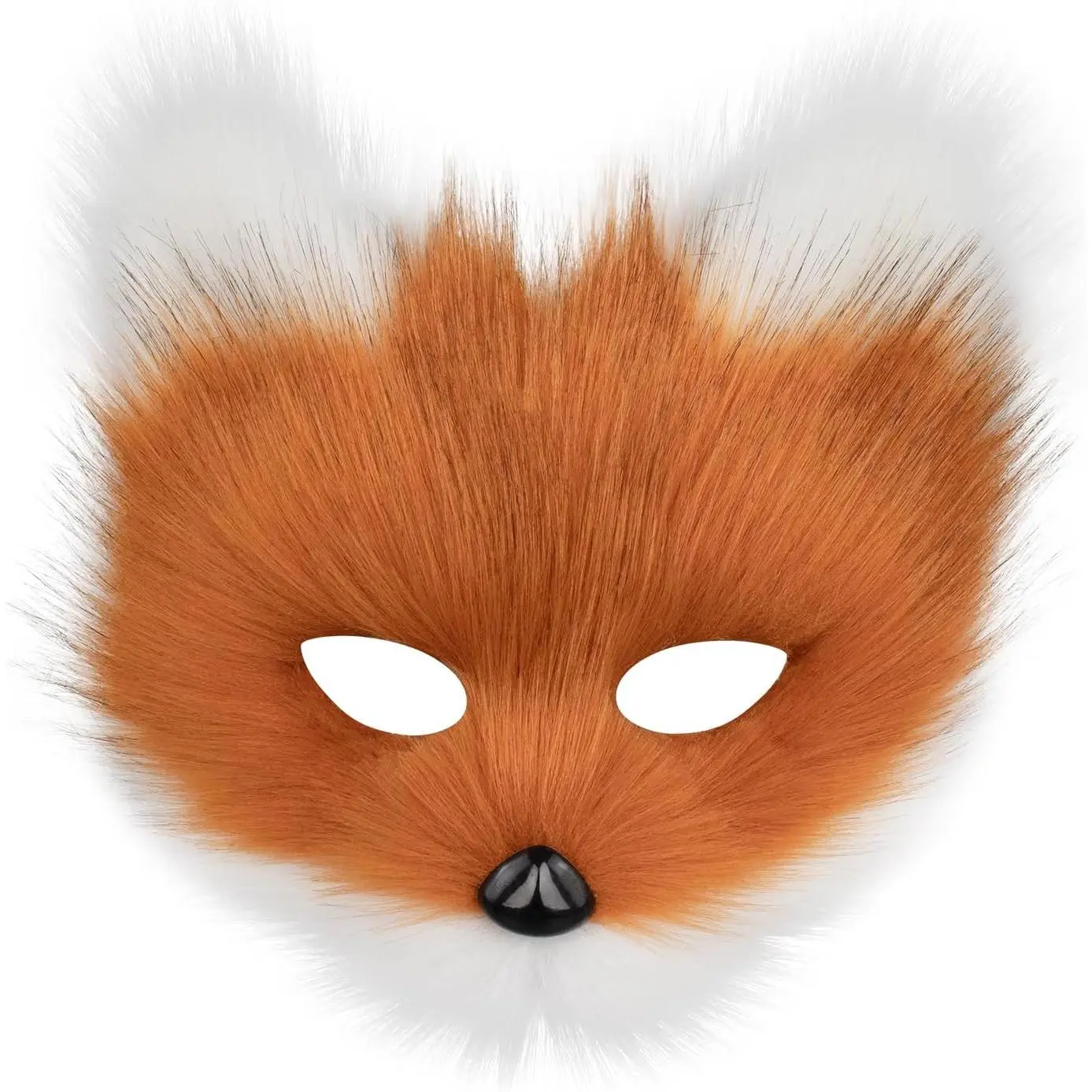 Plush Half Face Animal Masks (Fox, Wolf, Cat) for Halloween, Cosplay, Carnival, and Christmas Masquerade