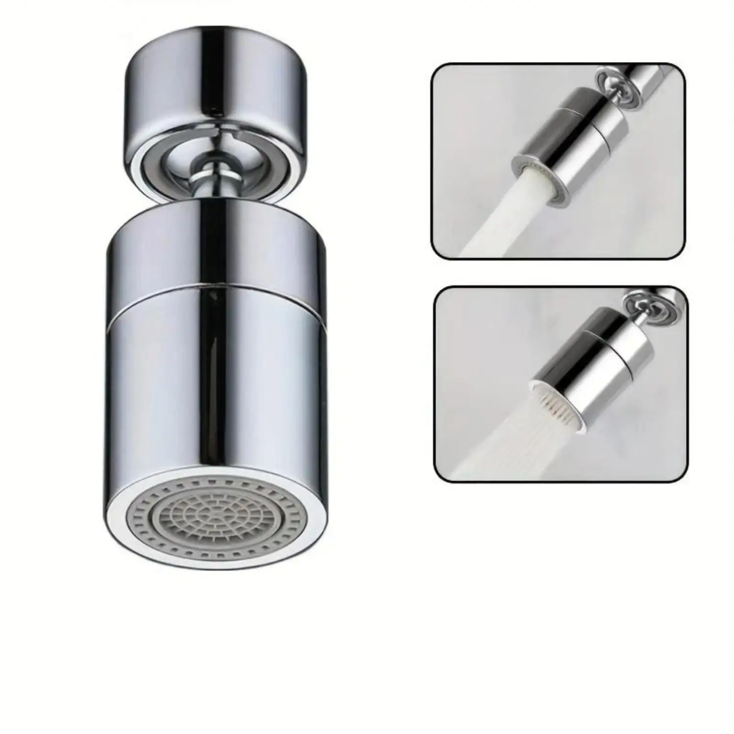 Polished Chrome ABS Faucet Aerator, 360-Degree Rotatable Dual Mode Kitchen Spray Head with Water-Saving Spout and Adapter, Water Faucet, Faucet Sprayer Attachment
