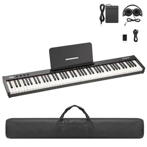 88-Key Full-Size Semi-Weighted Digital Piano – Portable Electronic Keyboard with USB MIDI, wireless, 10-Hour Battery, 129 Tones, 128 Rhythms, Stand, Pedal, Headphones & Carry Bag – For Beginners & Professionals