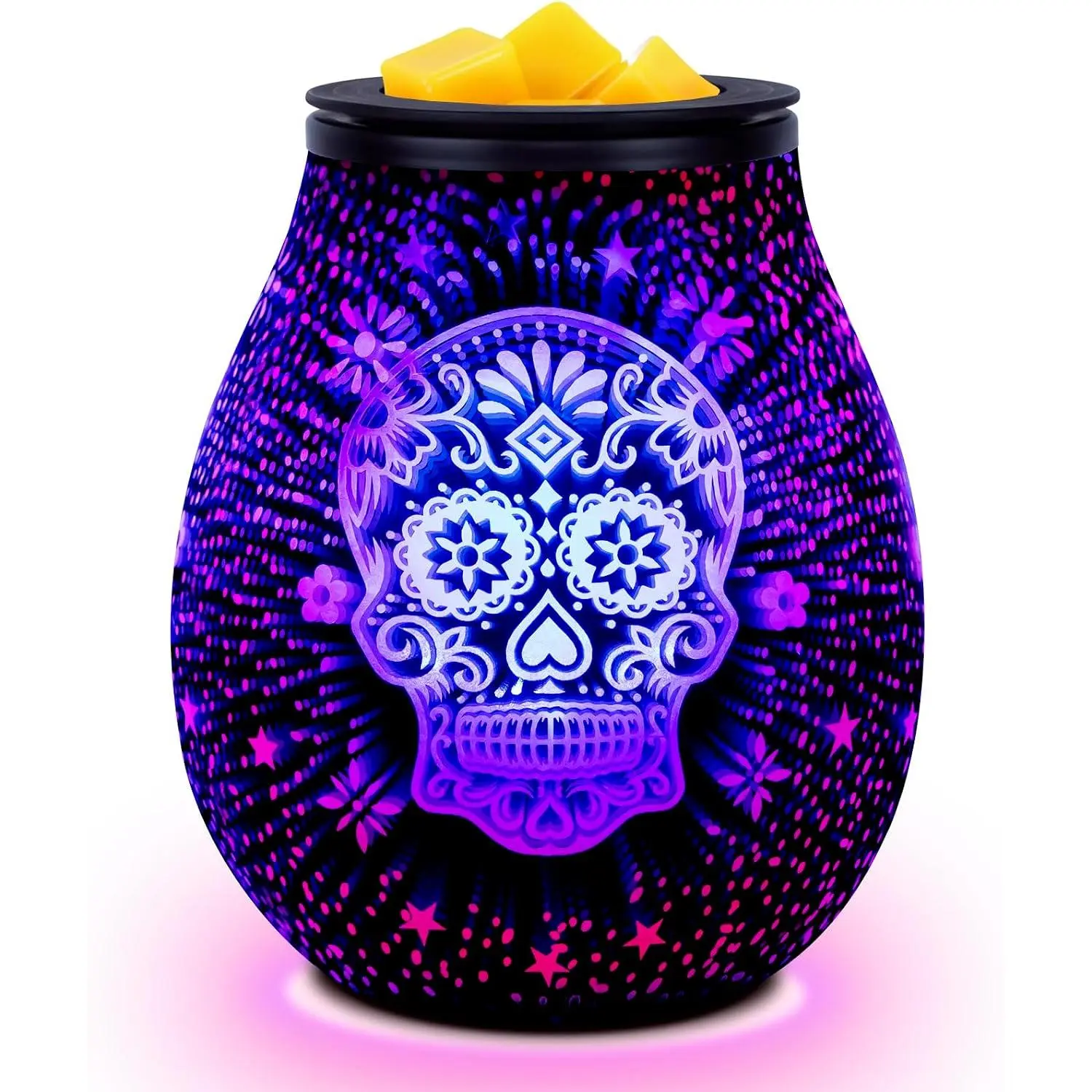 Glass Wax Melt Warmer - Home Fragrance Wax Melt Diffuser Oil Burners with Removable Tray, Essential Oil Warmer, Aroma Night Light for Home Bedroom Decor, Gifts for Women