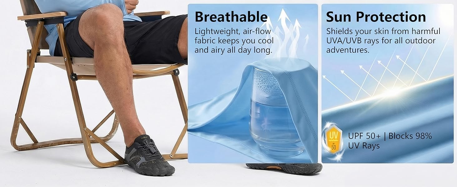 3 Pack Men's Fishing Shirts UPF 50+ Long Sleeve Sun Hoodie UV Protection Lightweight Rash Guard Swim Shirt