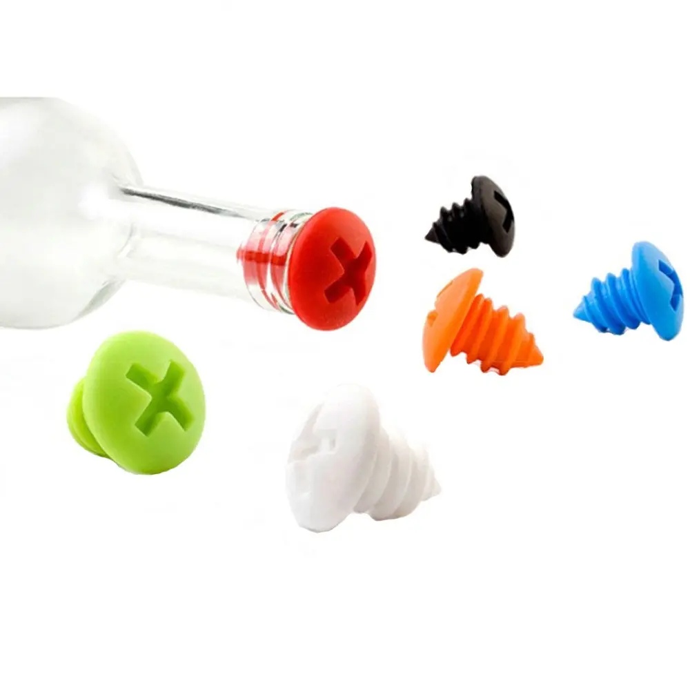 5-Pack Multicolor Wine Bottle Stoppers, Secure Fit Corks for Wine Storage, Durable & Reusable, Perfect for Home Bars & Collections