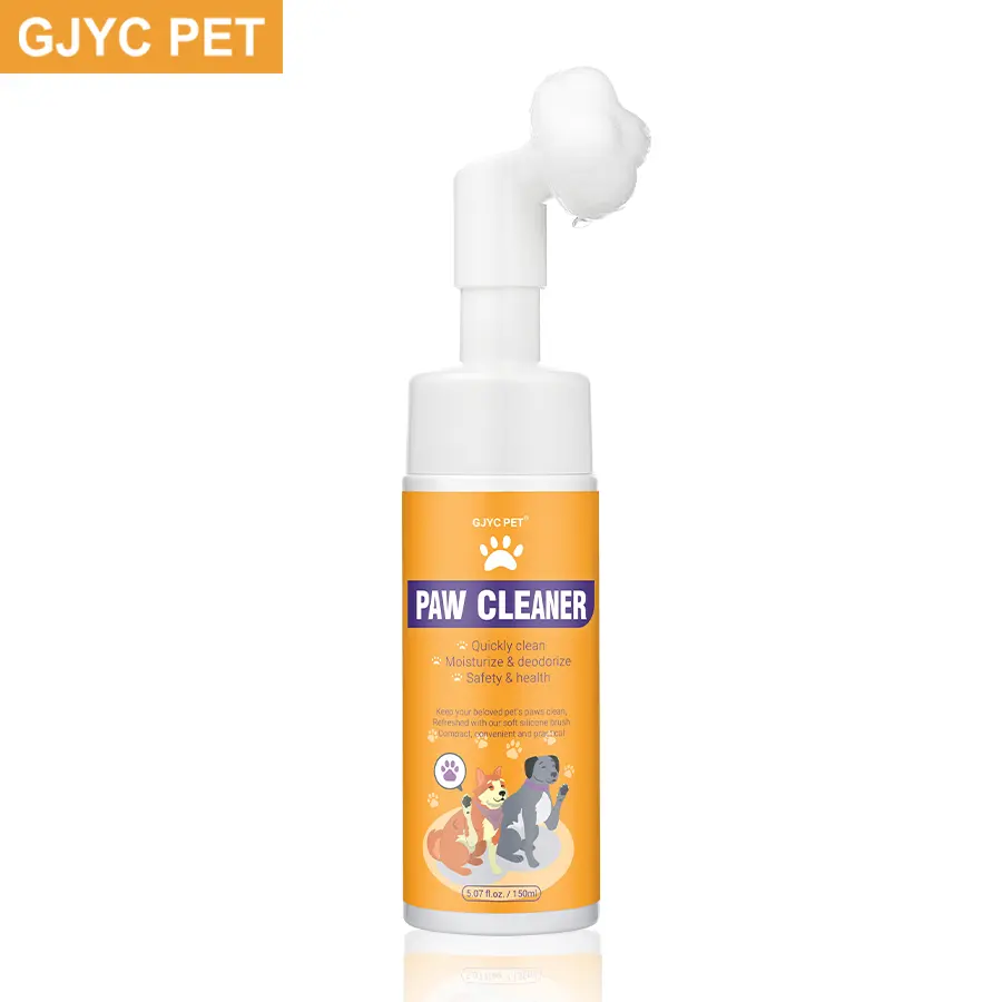 Paw Cleaner for Dogs & Cats, No-Rinse Foaming Pet Foot Washer with Built-in Scrubber Brush for Dirty, Muddy Paws – Suitable for Small, Medium & Large Dogs, Puppies, Kittens (5 fl oz)
