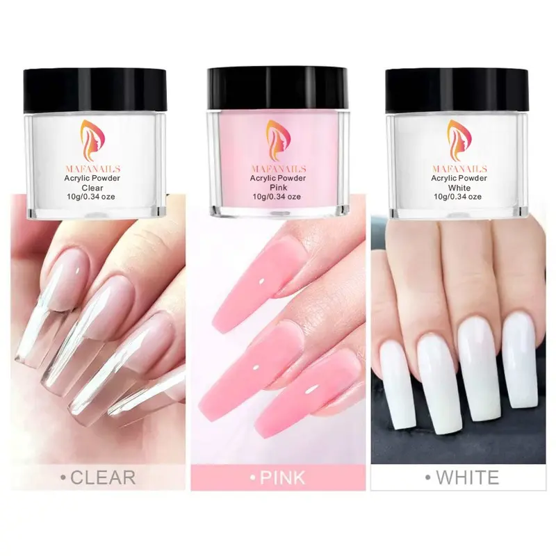 8-Piece Complete Acrylic Nail Powder Tool Kit, Manicure Acrylic Powder for Nail Extension & 3D Sculpting, Rhinestone Inlay and Carving Nail Extension Powder Set