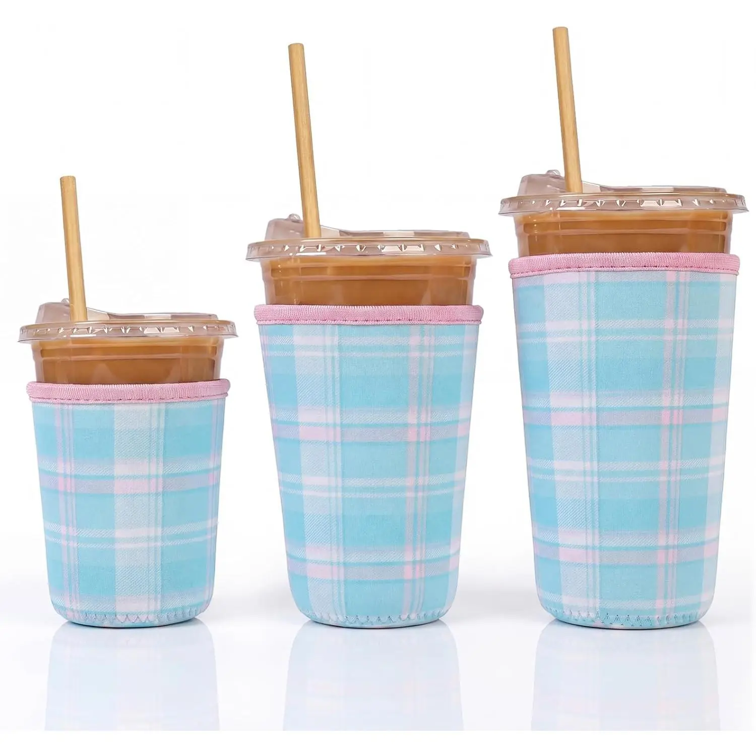 3-Pack 16-32oz Insulated Neoprene Iced Coffee Cup Sleeve |  Cold Drink Holder Compatible with , Dunkin, Dutch Bros, Gong Cha