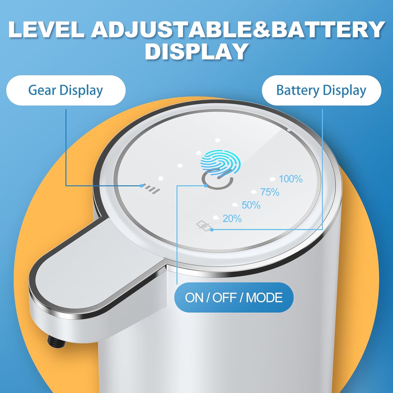 Automatic Soap Dispenser, Hand Soap Dispenser 12.8oz/380ml Smart Rechargeable, Liquid Touchless Soap Dispensers with 6-Level, Wall Mounted or Countertop Dish Soap Dispensing for Bathroom & Kitchen