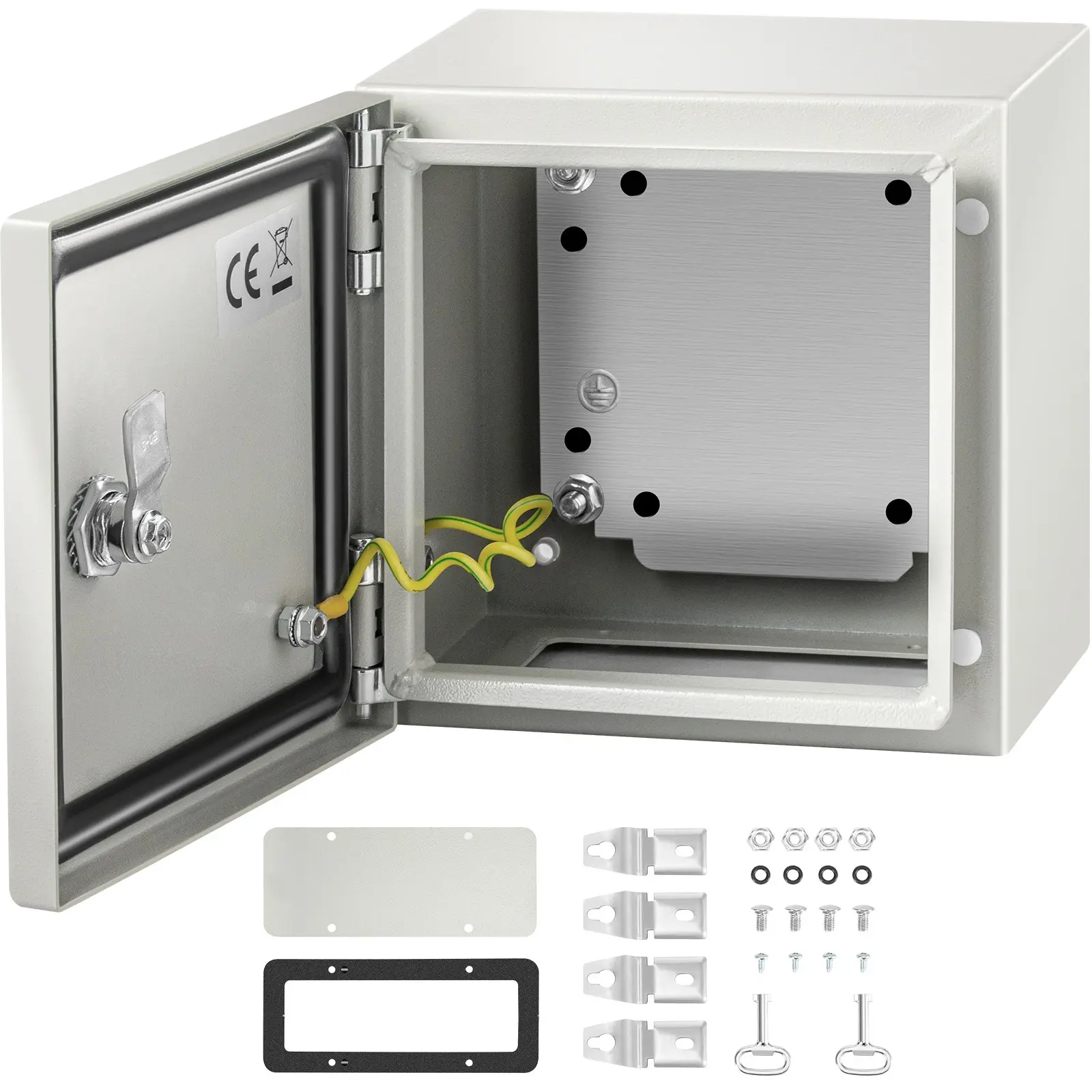 VEVOR Industrial NEMA 4X Metal Electric Enclosure, 8 x 8 x 6 inch Waterproof Metal Case, IP66 Rated Dust Resistant, Suitable for Outdoor/Indoor Electrical Connections