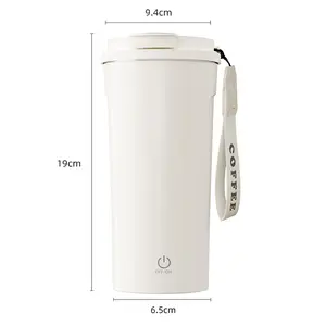 400ML Smart Automatic Stirring Mug With LCD Temperature Display - Waterproof Thermal Insulation Stainless Steel USB Rechargeable Mixing Cup For Car Road Trips Outdoor Camping Hiking Travel Gear