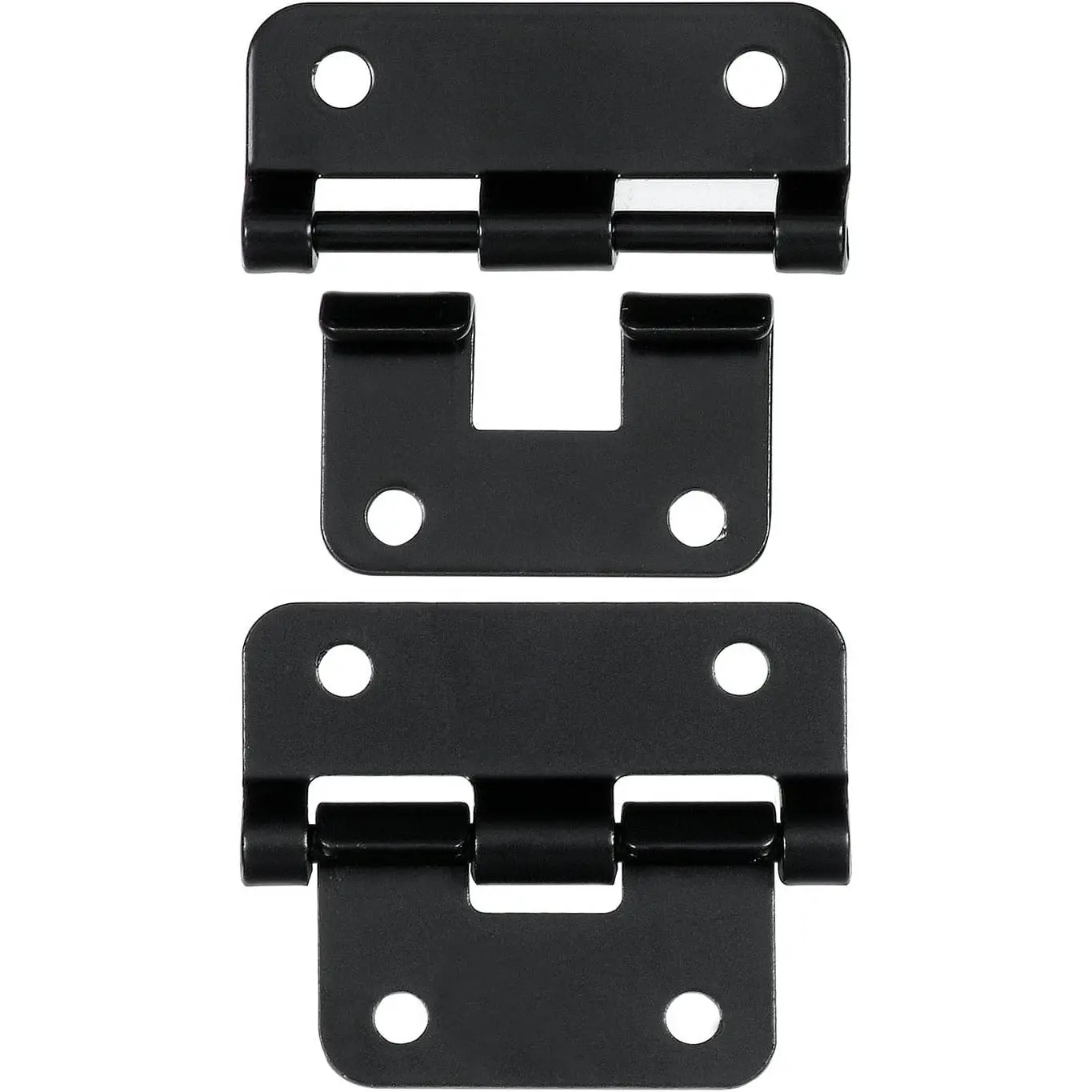RH-1225BK-2-A Black Steel Take-Apart Hinge - Set of 2, with Mount Holes and Inches Measurement Compatibility