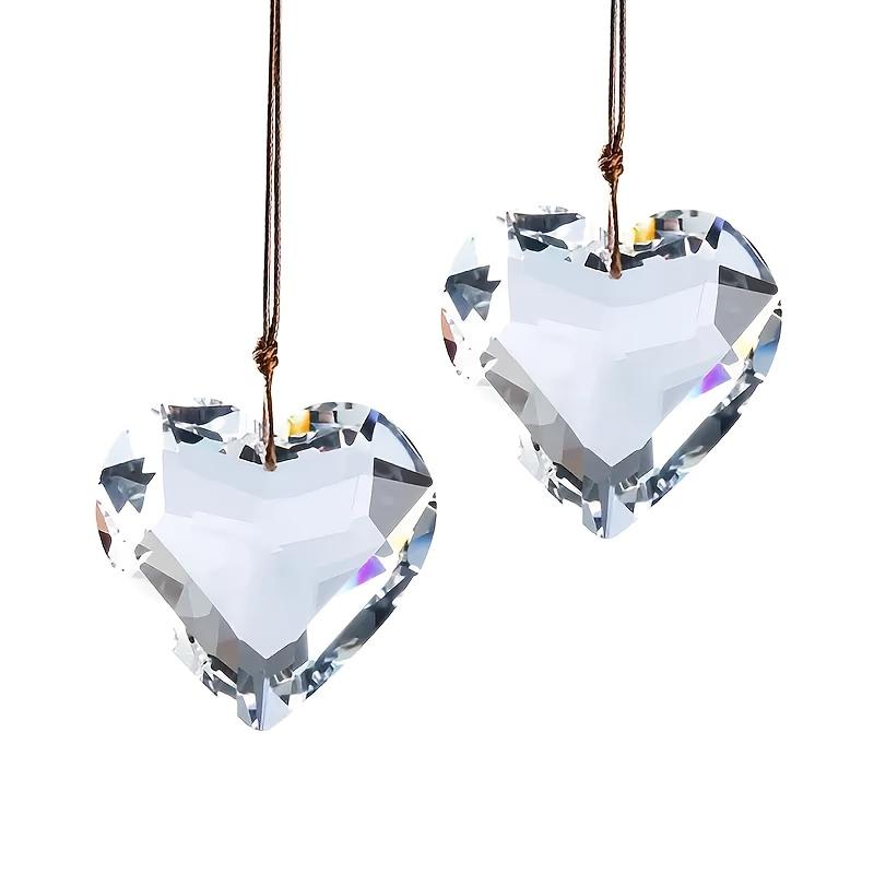 Crystal Heart Ornaments,2-Pack 30mm Crystal Heart Ornaments, 2-Pack Valentine'S Day Birthday Christmas Gift, Gifts for Mother's Day,2-Pack Crystal Light Catchers
