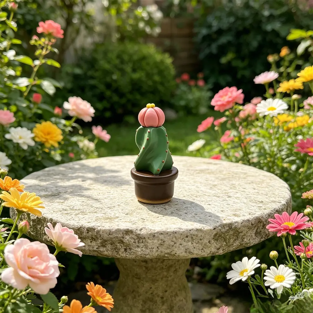 Handmade Ceramic Cactus Mini Decor, Cute Soft Style Desktop Decoration, Tabletop Decor, Creative Home Ornament, Nordic Bookshelf Window Shelf Piece, Holiday Gift