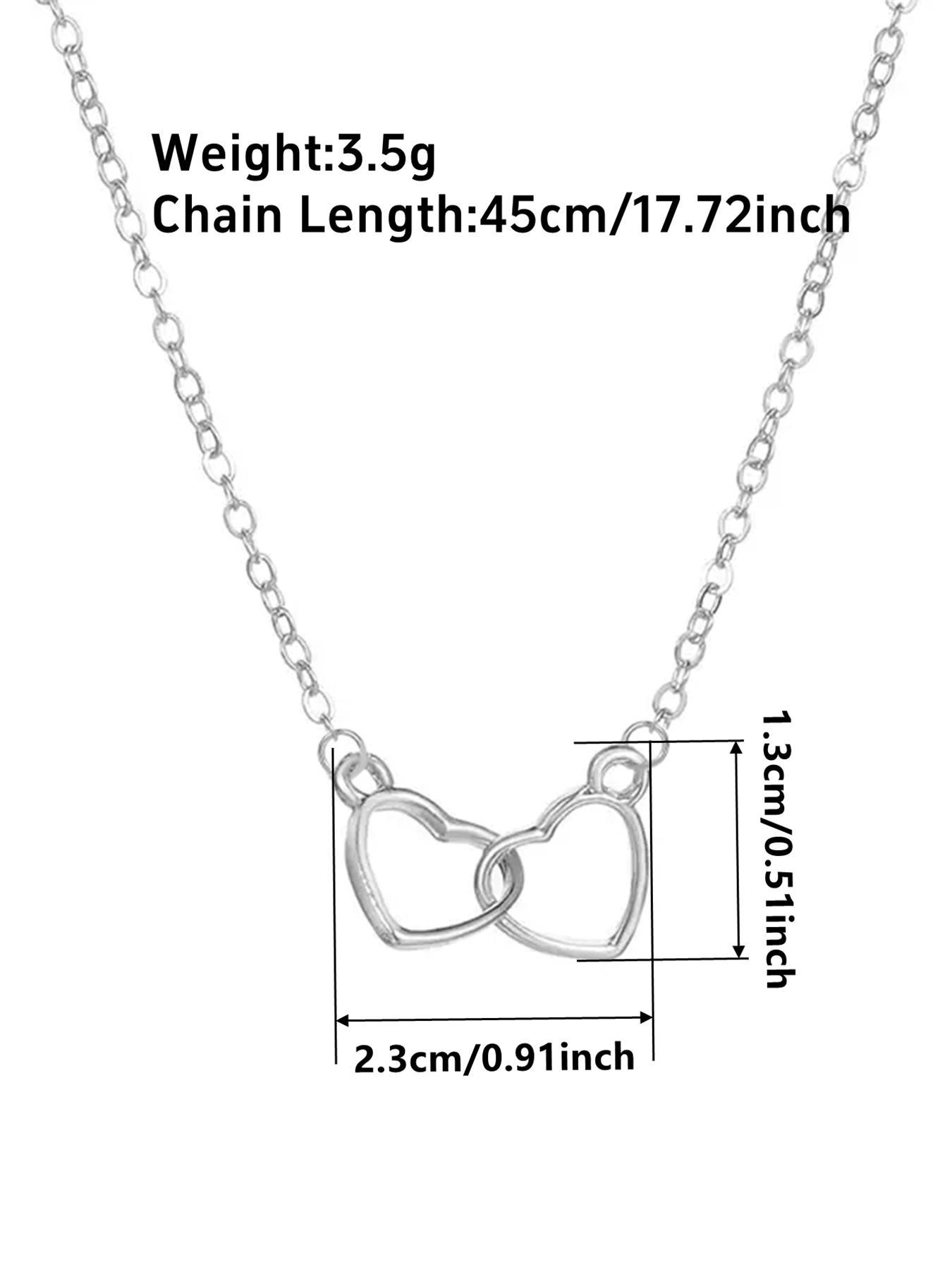 Women's Elegant Exquisite Rhinestone Heart Design Pendant Necklace, Trendy Sparkly Pendant Necklace, Chic Gorgeous Luxury Jewelry