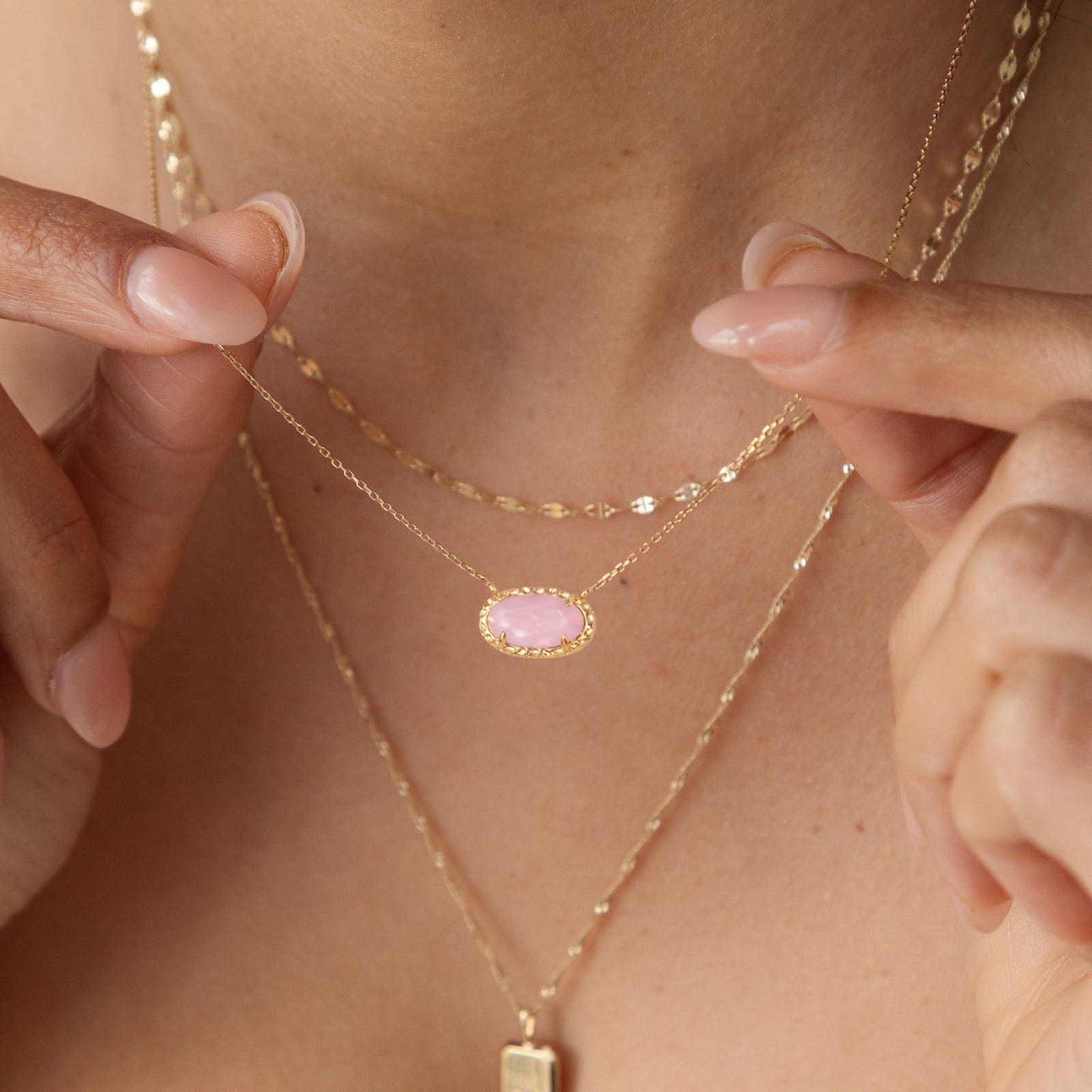 European and American cross-border best-selling necklace with colorful zircon and natural stone, oval collarbone chain, fashionable and trendy niche personalized jewelry