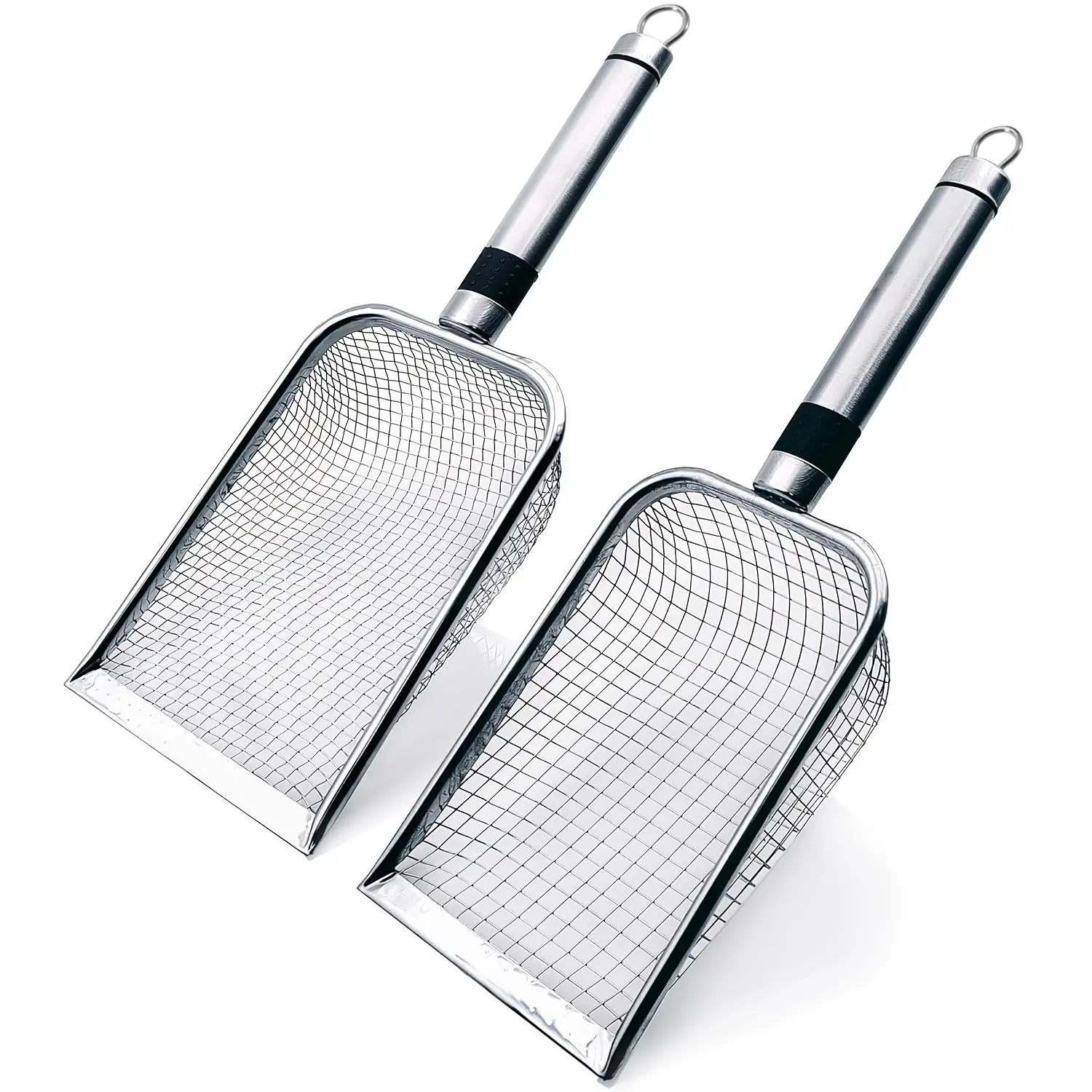 2-Piece Garden Soil Sifter Set, Stainless Steel Sand Compost Sieve with Handle, Ideal for Gravel Screening, Yard, Lawn, and Garden Use
