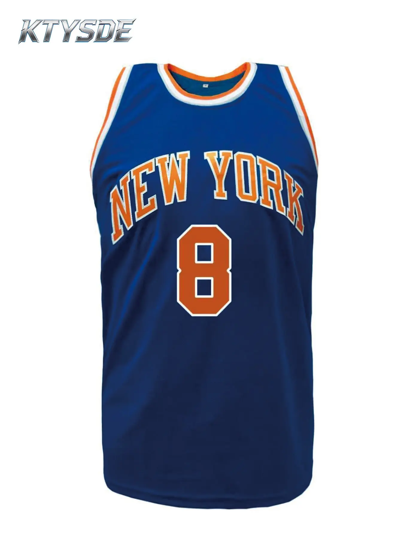 KTYSDE 🔥 Hot Selling Men's #8 New York Basketball Jersey Embroidered Breathable Unisex Sleeveless Athletic Tank Top for Sports Training Casual Sports Jersey Workout Tops