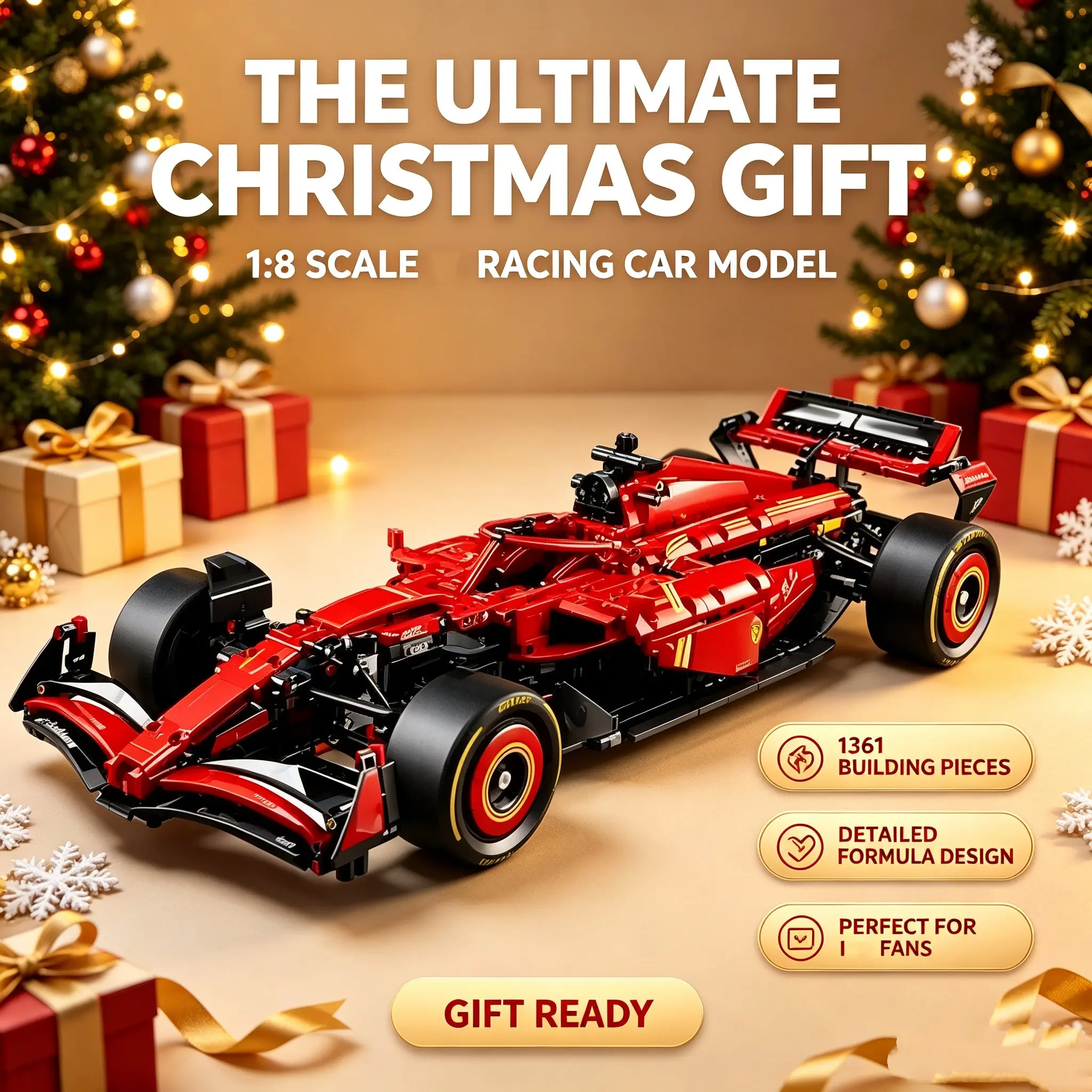 24 Inch Building Kit, 1:8 Scale Model Car Set, Adult Assembly Kit for Indoor Office Decor, Gift for Car Enthusiasts, Ages 18+