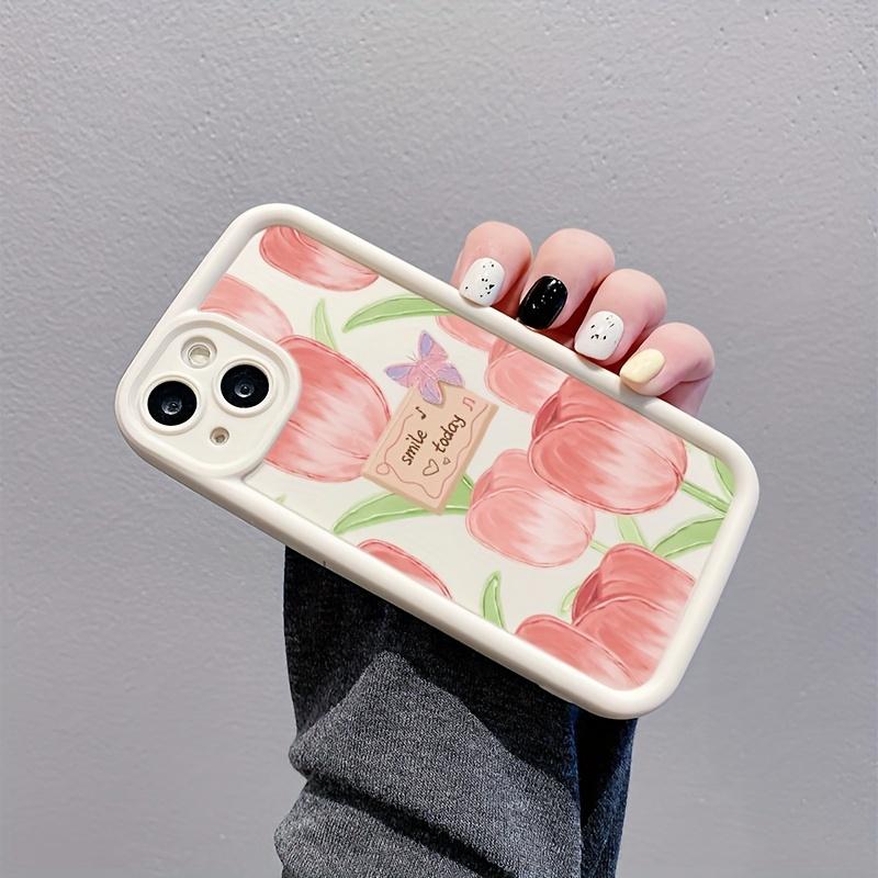 Pink Tulip Mobile Phone Case for iPhone 17 E Air Pro ProMax iPhone16 15 14 Plus 13 12 Mini 11 X XS XR