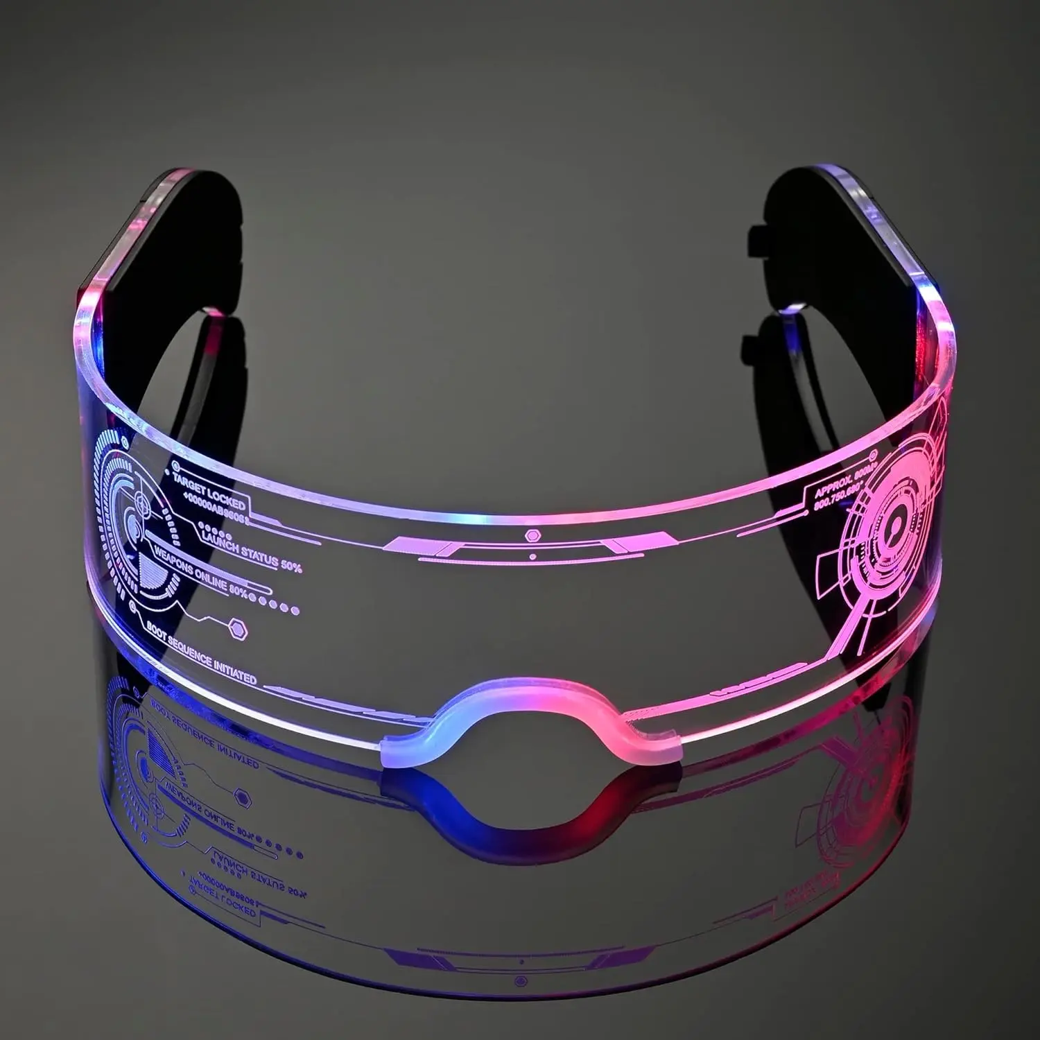 RGB LED Glasses, 7 Colors Sci-Fi Glow Atmosphere Light, Energy Efficient, Cyberpunk Style, Perfect for Weddings, Birthdays, Parties, Music Festivals, Cosplay, Raves, Party Accessories, Festival Party Supplies