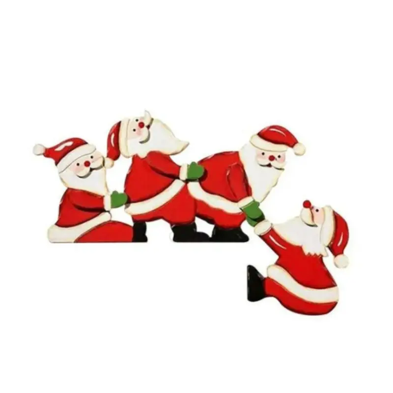 Christmas Wooden Corner Door Frame Decor, Reindeer Santa Decoration, Holiday Accessories, Christmas Home Decor, Festive Ornaments
